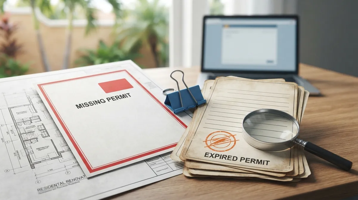 closing held up by unpermitted work florida