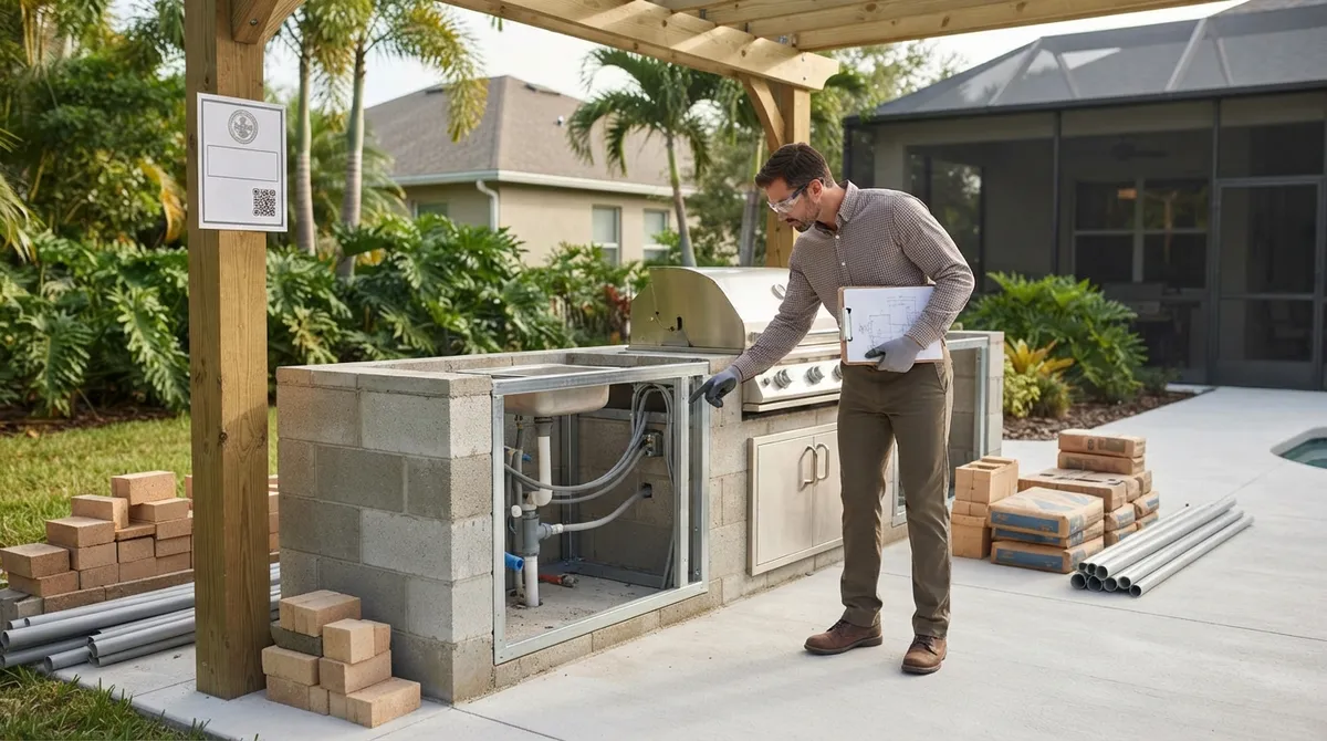 how do i legalize an outdoor kitchen built without a permit in florida