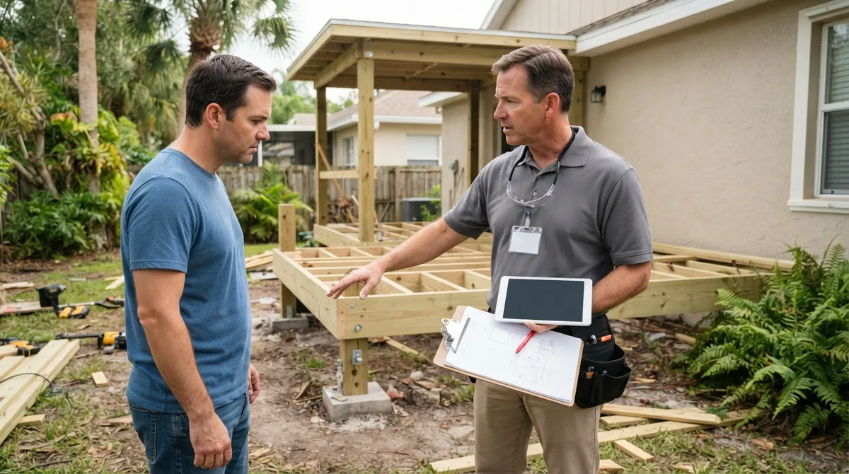 building inspector investigation unpermitted work florida