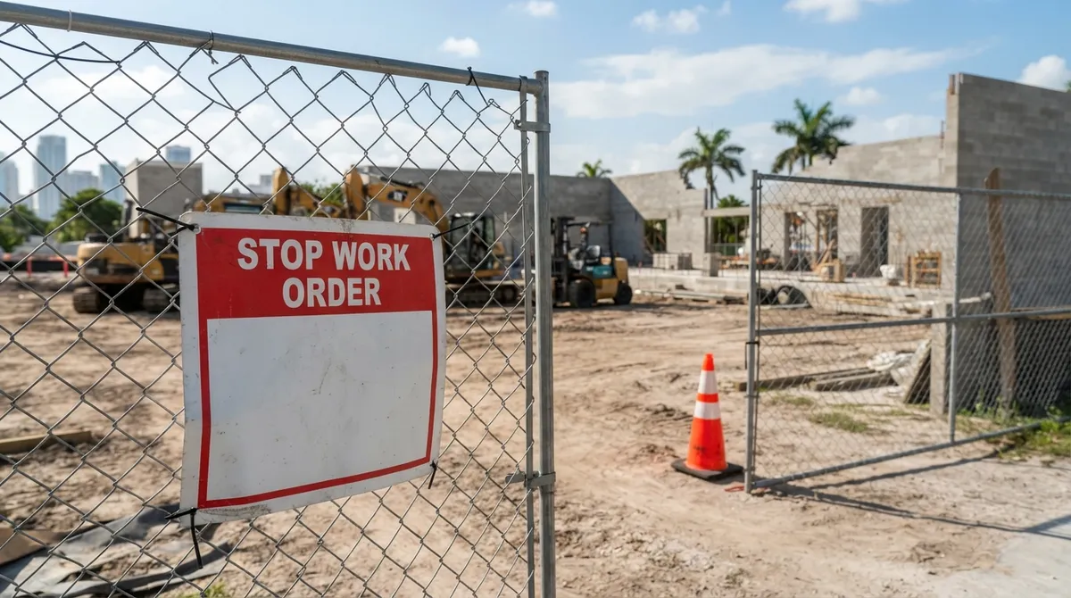how do i clear a stop work order in west palm beach