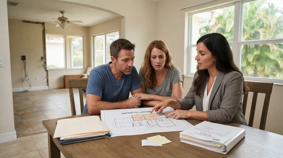 short sale unpermitted addition florida