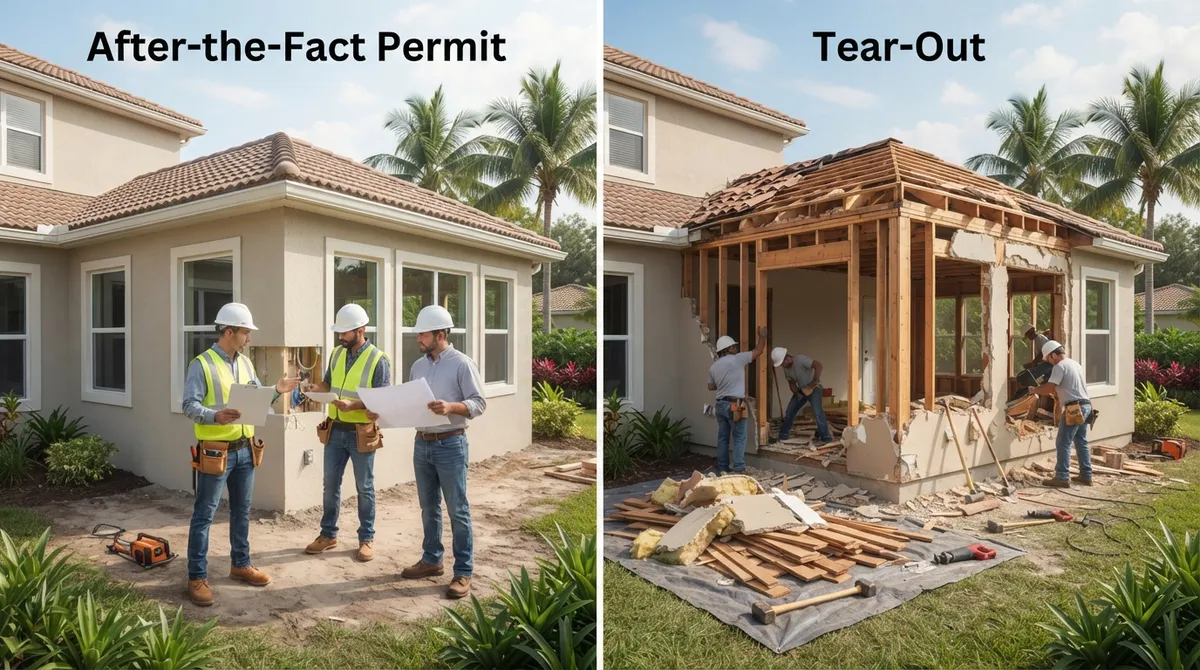 addition built without a permit florida