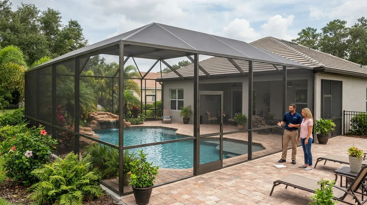 pool cage without permit florida